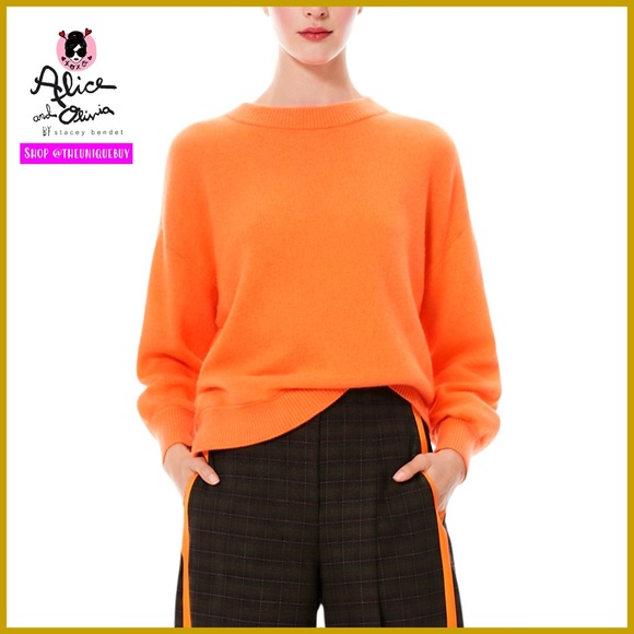 Alice + Olivia Sweaters - Alice + Olivia Denver Cashmere Round Hem Sweater Pullover